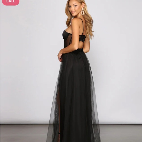 Windsor Cintra Mesh Tulle Bustier Gown - Picture 2 of 4